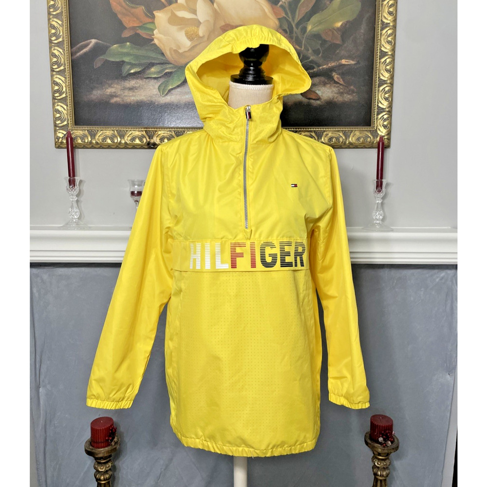 Tommy Hilifiger Yellow Windbreaker Pullover Logo Large